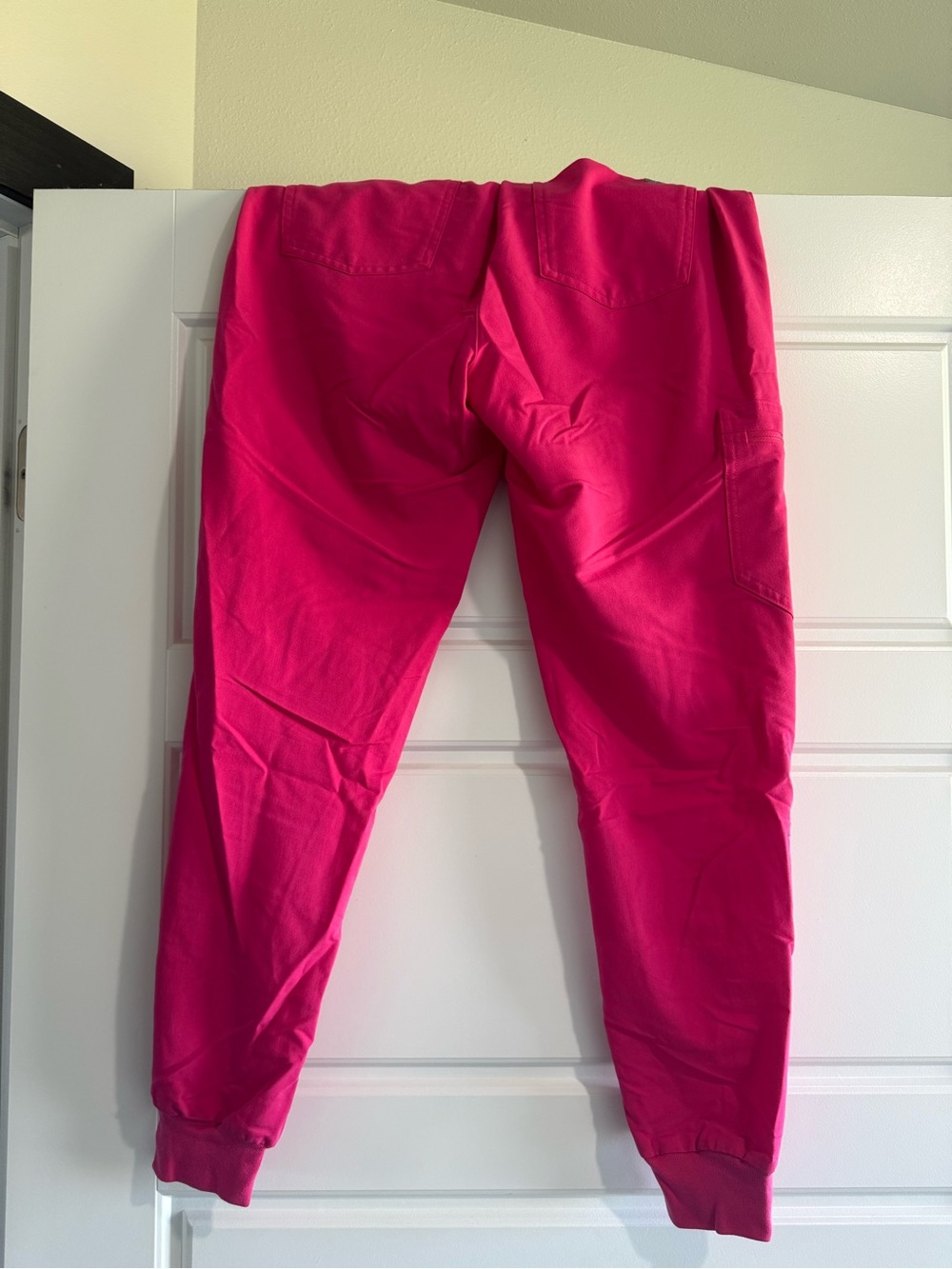 Figs Hot Pink Jogger Pants with Yellow Drawstring - Picture 4 of 4